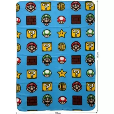 Plaid MARIO BROS - Couverture 100 x 140 cm