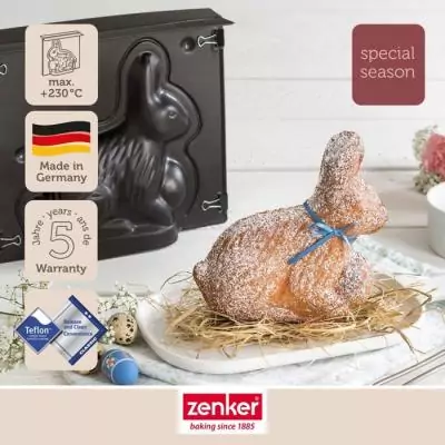 Lot de 2 moules à gâteaux 3D - ZENKER - Lapin de Pâques - 600 ml