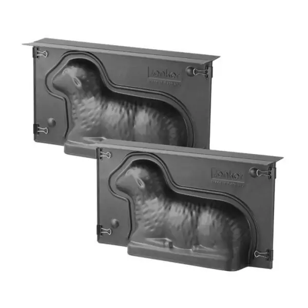 Lot de 2 moules a gâteaux 3D - ZENKER - Special Season - Forme d'agneau pascal - 900 ml