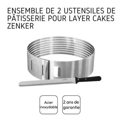 Ensemble 2 ustensiles pâtisserie ZENKER: pour layer cakes