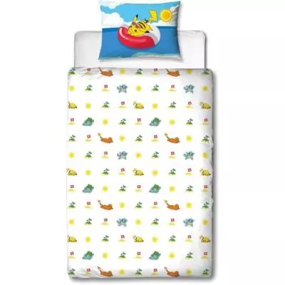 Parure de lit POKEMON Pikachu plage - Microfibre - 140x200 cm