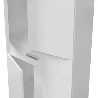 Colonne de salle de bain ARUBA - Blanc brillant - Compacte et élégante