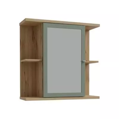 Armoire suspendue chêne artisan / vert sauge - Meuble salle de bain