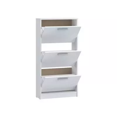 Armoire à chaussures MAC - Blanc mat - 3 abattants - 6 paires
