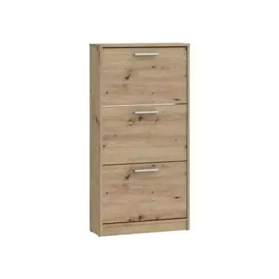 Armoire à chaussures MAC en chêne artisan - 3 abattants - 6 paires