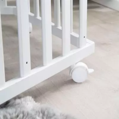 Parc hexagonal ROBA FOX & BUNNY - Réglable et design - Blanc laqué