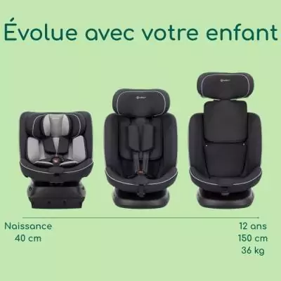 Siège Auto Cosmo I-Safe I-Size: Rotation 360°, Installation Facile