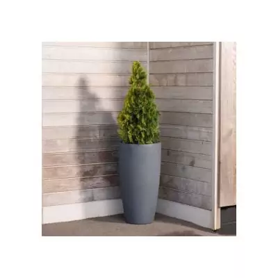 Pot de fleur design STRATA - L - Amesbury - Ø 40cm x 75cm H - Cendres