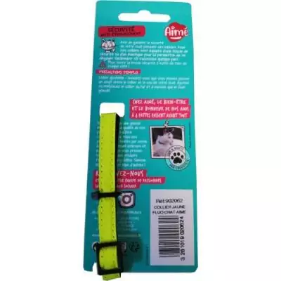 Collier pour chat flashy - Jaune fluo, paillettes dorées