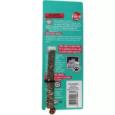 Collier pour chat - AIME - Éclat pailleté - Nylon rouge