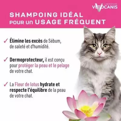 Shampoing chat VETOCANIS - Poil doux et brillant