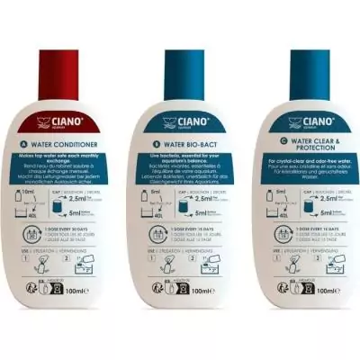 Traitement aquarium - CIANO - Pack Water Care 3 x 100 ml - Eau cristalline, santé poissons, entretien rapide