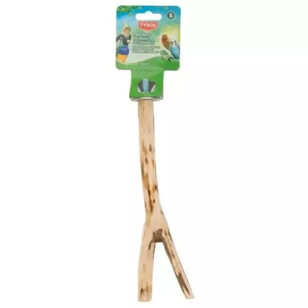 Accessoire oiseau - TYROL - Perchoir branche - Taille L 30cm - Bois naturel