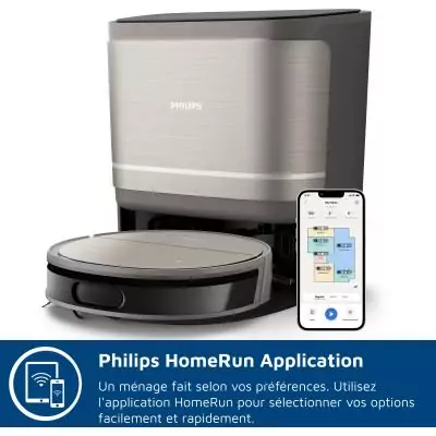 Aspirateur robot avec station tout-en-un - PHILIPS - XU9100/10 - Série 9000 - 8000 Pa - 66 dB - Métal Aspirateur robot avec station tout-en-un - PHILIPS - XU9100/10 - Série 9000 - 8000 Pa - 66 dB - Métal