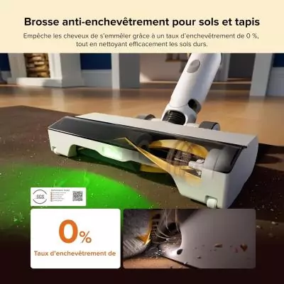 ROBOROCK H60 HUB - Aspirateur Balai sans Fil avec Station de Vidage Automatique - Batterie Amovible 60 Min - 115 AW