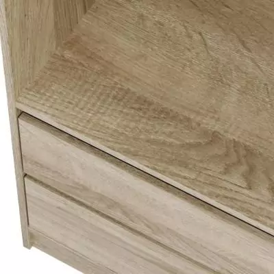 Dressing - Décor Chene - 2 tiroirs - 2 étageres - 1 tringle - L100 x P57 x H200 cm