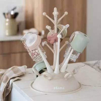 Egoutte-biberons arbre - BEABA - Jusqu'a 6 biberons - Argile Egoutte-biberons arbre - BEABA - Jusqu'a 6 biberons - Argile