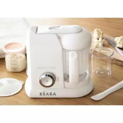 BÉABA - Babycook Solo - Robot Bébé 4 en 1 Mixeur-Cuiseur - Cuisson Vapeur - Blanc