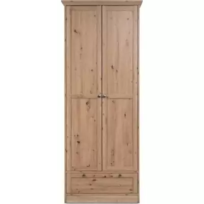 Armoire - Landwood - Décor chene artisan - 2 Portes - 1 Tiroir - L80 x P39 x H200 cm