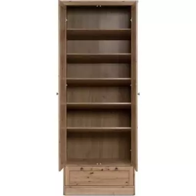 Armoire - Landwood - Décor chene artisan - 2 Portes - 1 Tiroir - L80 x P39 x H200 cm