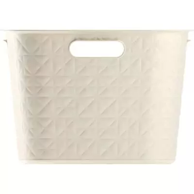 Coffre a Linge - CURVER - Softex - 45L - Plastique recyclé - 59 x 39 x 27 cm - Blanc cassé