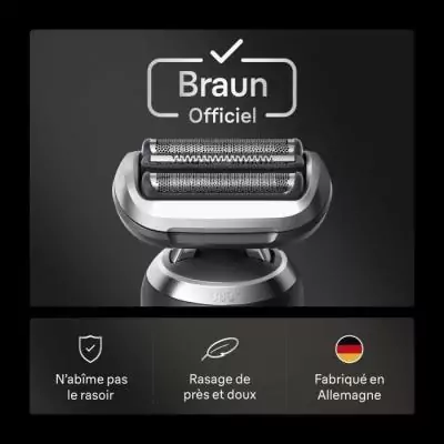 Tete de rasoir BRAUN Series 7 - 3 lames flexibles - Tete flexible a 360° - 100 % fabriqué en Allemagne