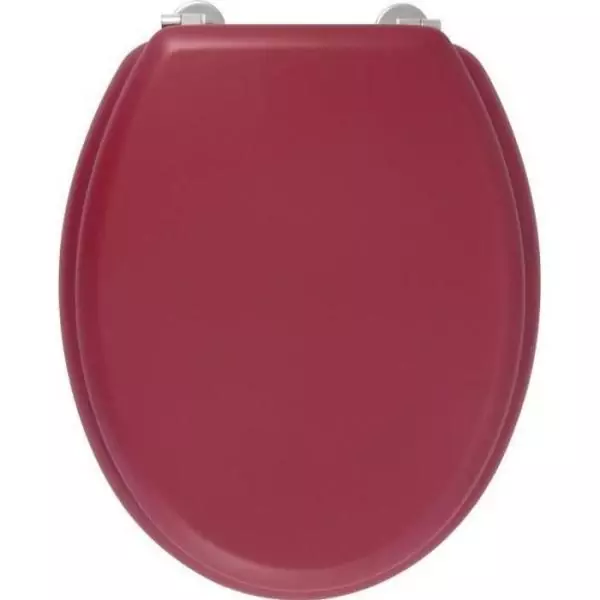 GELCO DESIGN Abattant WC Dolce - Charnieres inox - Bois moulé - Rouge cardinal
