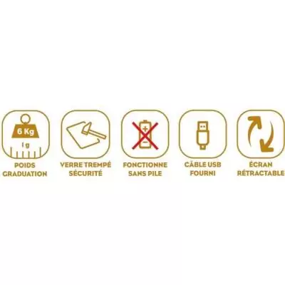 Balance culinaire - LITTLE BALANCE - Slide 6 - Silver - USB Balance culinaire - LITTLE BALANCE - Slide 6 - Silver - USB