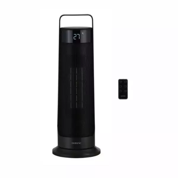 Radiateur soufflant oscillant - Céramique - OCEANIC - 2000 W - Télécommande - Noir