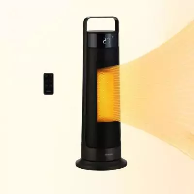 Radiateur soufflant oscillant - Céramique - OCEANIC - 2000 W - Télécommande - Noir