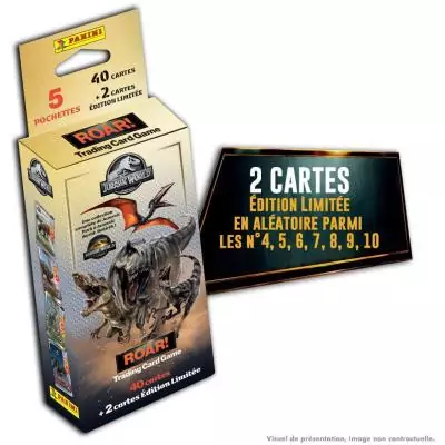 Blister - PANINI - JURASSIC WORLD 4 TCG - 5 pochettes - 40 cartes