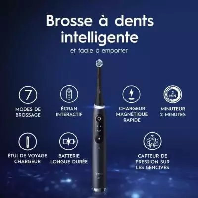 Brosse a dents électrique connectée - ORAL-B -iO 9 XMAS Edition - Noir - Mouvement oscillo-rotatif Brosse a dents électrique connectée - ORAL-B -iO 9 XMAS Edition - Noir - Mouvement oscillo-rotatif