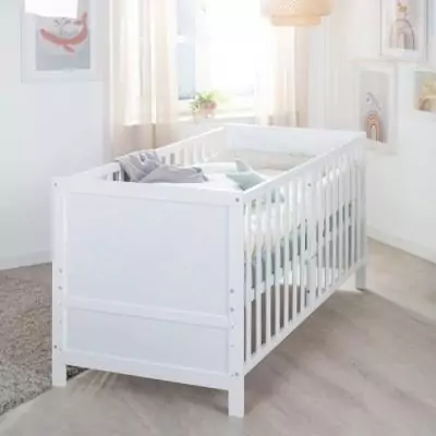 Lit bébé évolutif - 70 x 140 cm - ROBA - EASY SLEEP - Blanc laqué