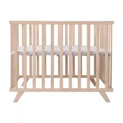 Parc bébé - ROBA - 75 x 100 cm - Tapis de parc 'Lil Planet' gris inclus - Bois naturel