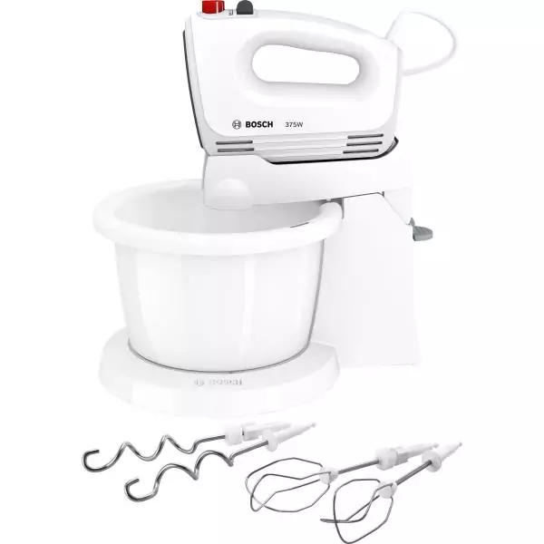 Batteur électrique - BOSCH - MFQ2600G ErgoMixx - 375 W - 4 vitesses + turbo - Blanc / Gris