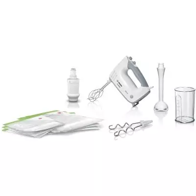 Batteur électrique - BOSCH - MFQ364V0 ErgoMixx - 450 W - 5 vitesses + turbo - Blanc / Gris