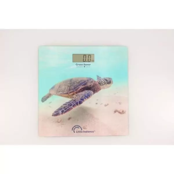 Pese-personne électronique - LITTLE BALANCE - 8653 - USB - 180 kg / 100 g - Motif tortue verte
