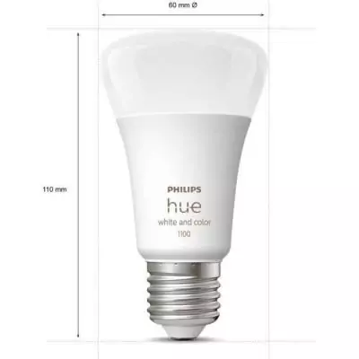 Philips Hue White and Color Ambiance, Kit de démarrage 3 ampoules E27, 75W, Bluetooth, fonctionne avec Alexa, Google et Homekit