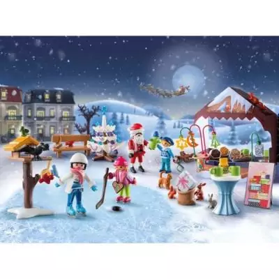 PLAYMOBIL 71472 Calendrier de l'Avent Marché de Noël, 24 surprises, 84 pieces, Des 4 ans