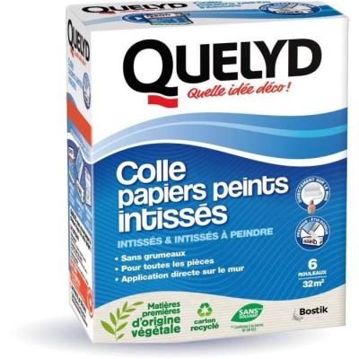 Colle papiers peints - QUELYD - Intissés en poudre - Toutes pieces - Application murale - Étui doseur 300 g