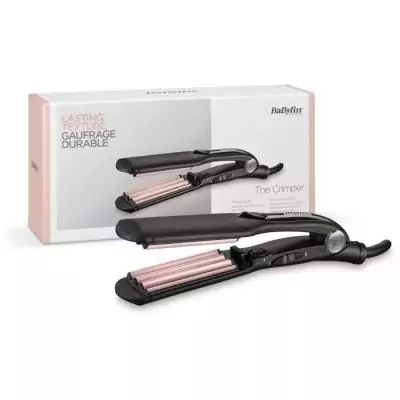 Fer a gaufrer - BABYLISS 2165CE - Plaques larges de 35 mm - 10 températures - Embouts thermorésistants