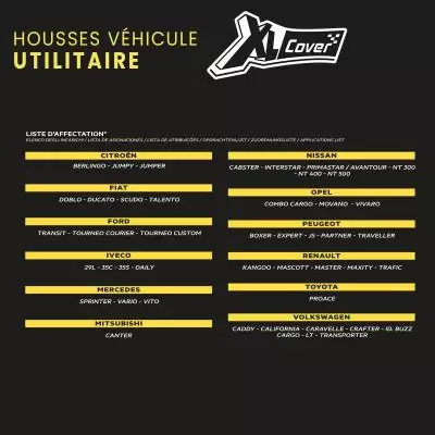 Housses auto- XLCOVER - Utilitaire - Housses siege conducteur et banquette