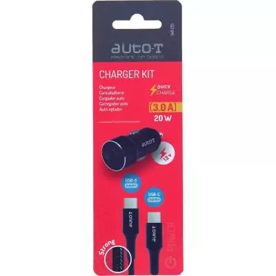 Kit chargeur auto - AUTO T - 540225 - USB-C - 20 W - 5 A