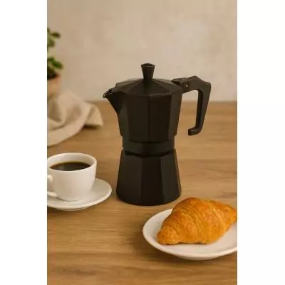 Cafetiere italienne - PEZZETTI - ITALEXPRESS - Aluminium - 6 tasses - Noir
