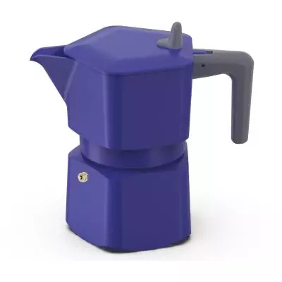 Cafetiere italienne - PEZZETTI - PENTAEXPRESS - Aluminium - 3 tasses - Bleu