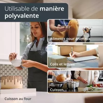 Balance de cuisine digitale - ADE - RAMONA - Bambou - 23 x 18 x 2 cm - Inclus 2 piles Cr2032