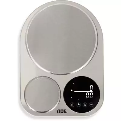 Balance de cuisine duo digitale - ADE - ISABELLA - Acier inoxydable/Plastique - 23x16,5 cm - Inclus 3 piles AAA