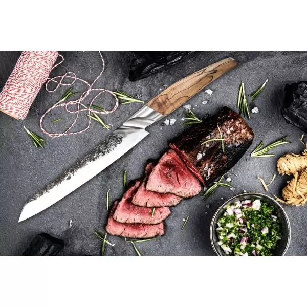 Couteau a viande - FORGED - KATAI - Acier VG10 - Manche en bois de racine - L 20,5 cm