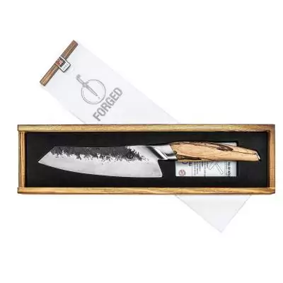 Couteau Santoku - FORGED - KATAI - Acier VG10 - Manche en bois de racine - L 18 cm
