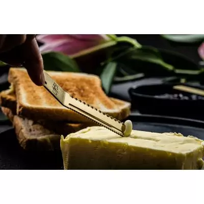 Coffret couteaux a fromages et beurre - STYLE DE VIE - Acier inoxydable - 6 pieces - Doré